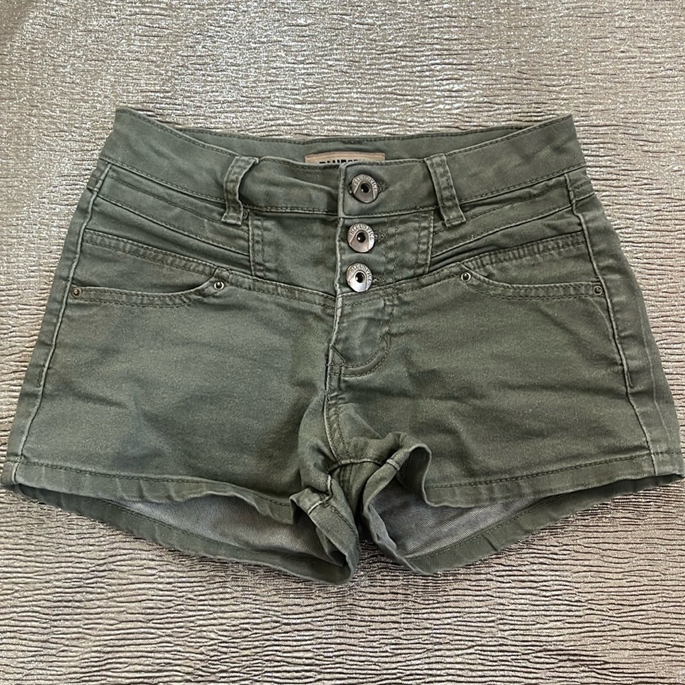 Button up denim shorts